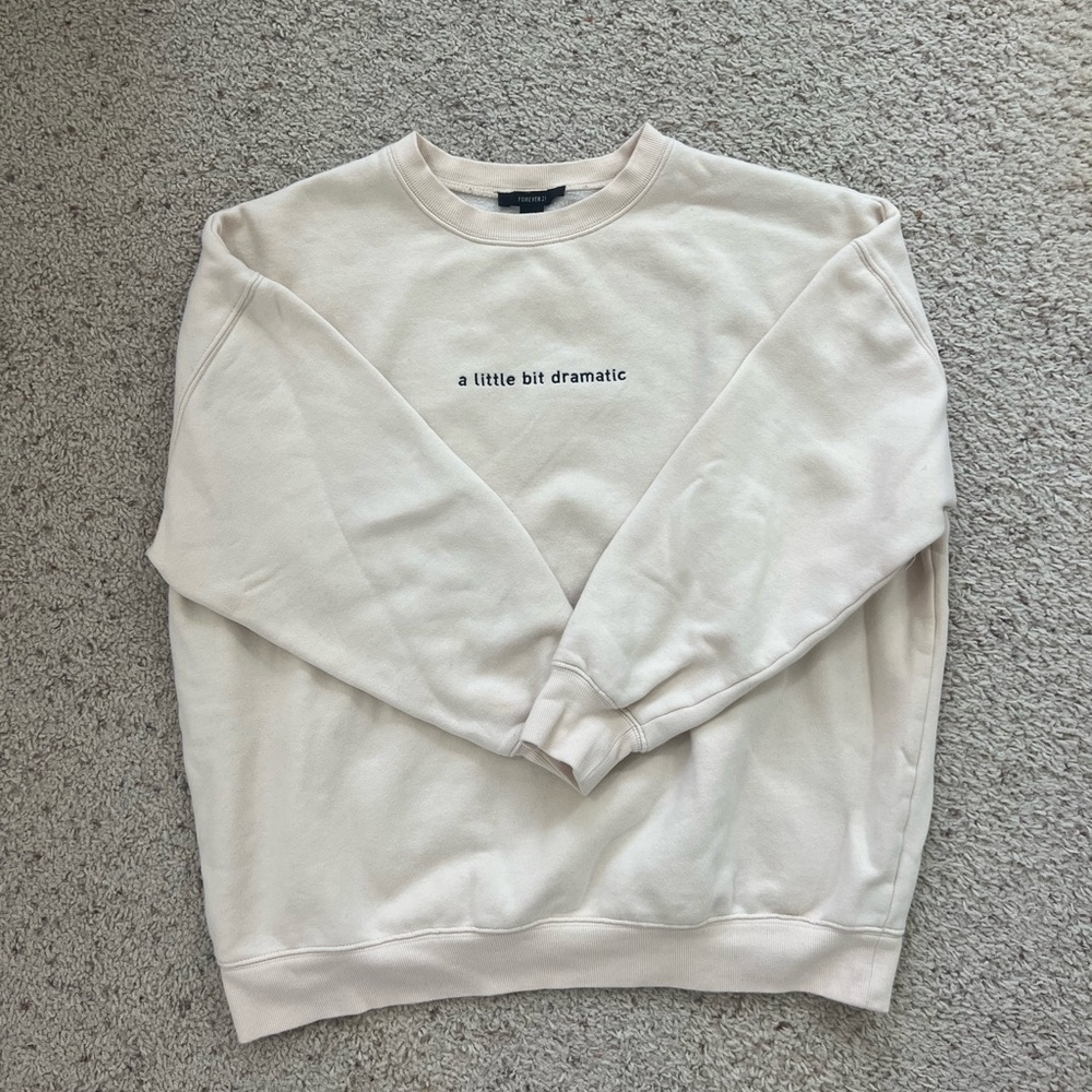 Embroidered Cream Sweatshirt